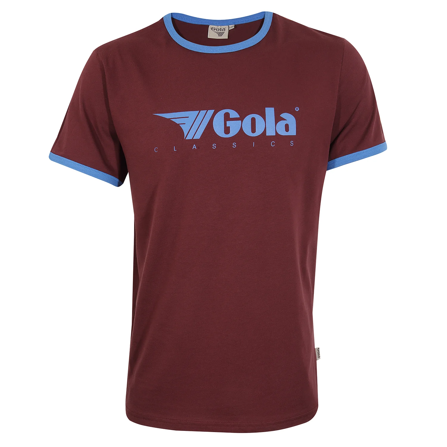 Gola Mens Maroon/Sky Retro Ringer T Shirt - immagine 2