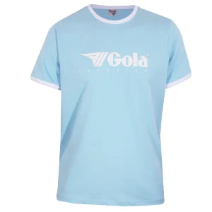 Gola Mens Sky Blue/White Retro Ringer T Shirt