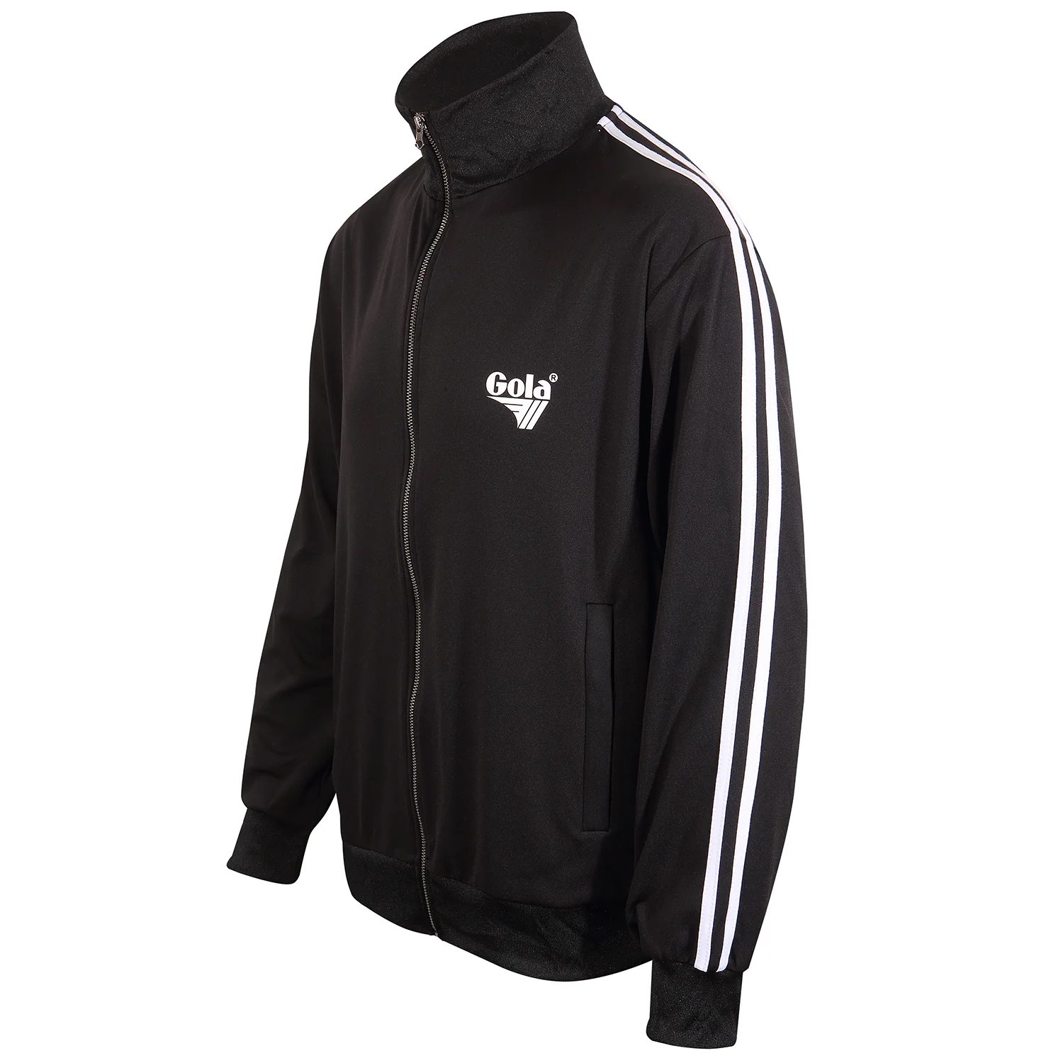 Gola Mens Black 70s Retro Stripe One Stipe Track Tops - immagine 3