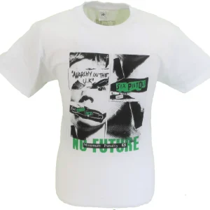 Mens White Official Sex Pistols No Future T Shirt