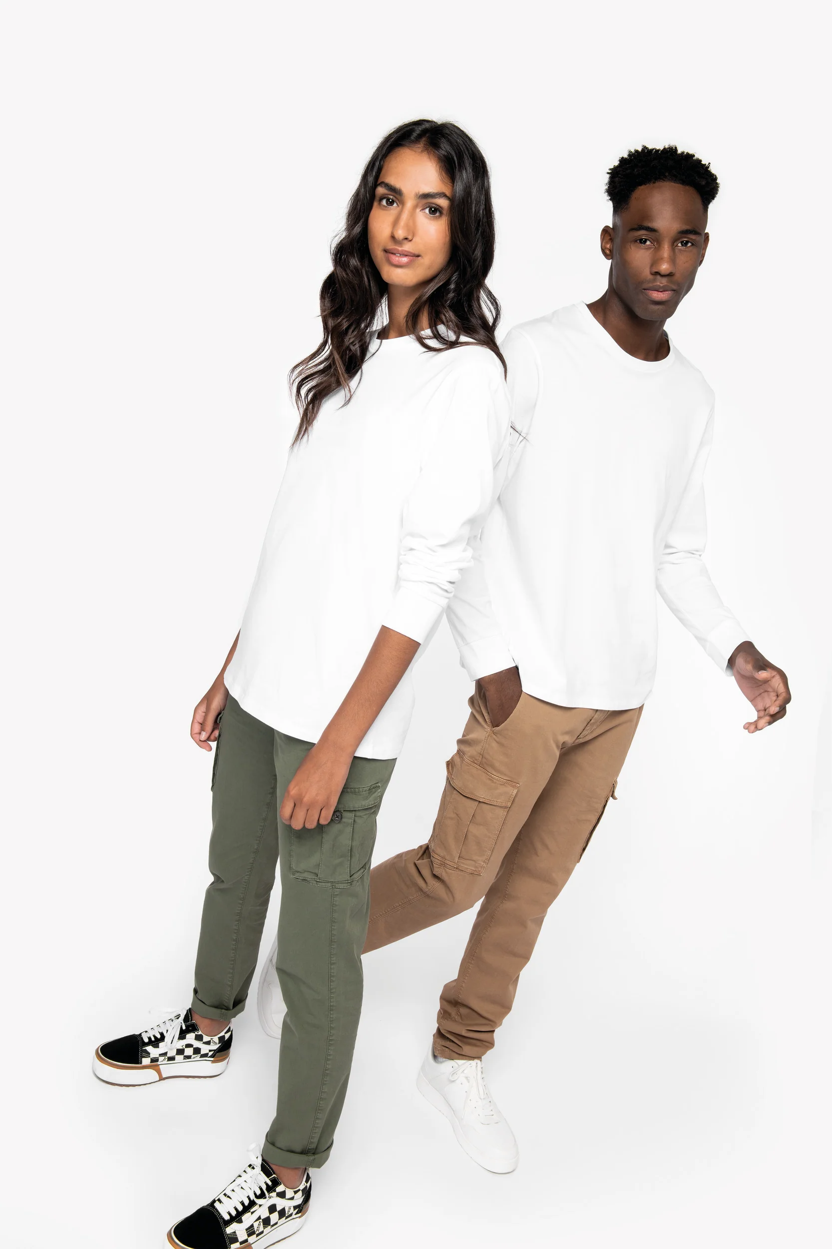 NS741 - Pantaloni cargo donna ecosostenibili slavati - immagine 2