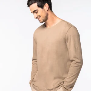 NS336 - T-shirt unisex ecosostenibile slavata maniche lunghe girocollo