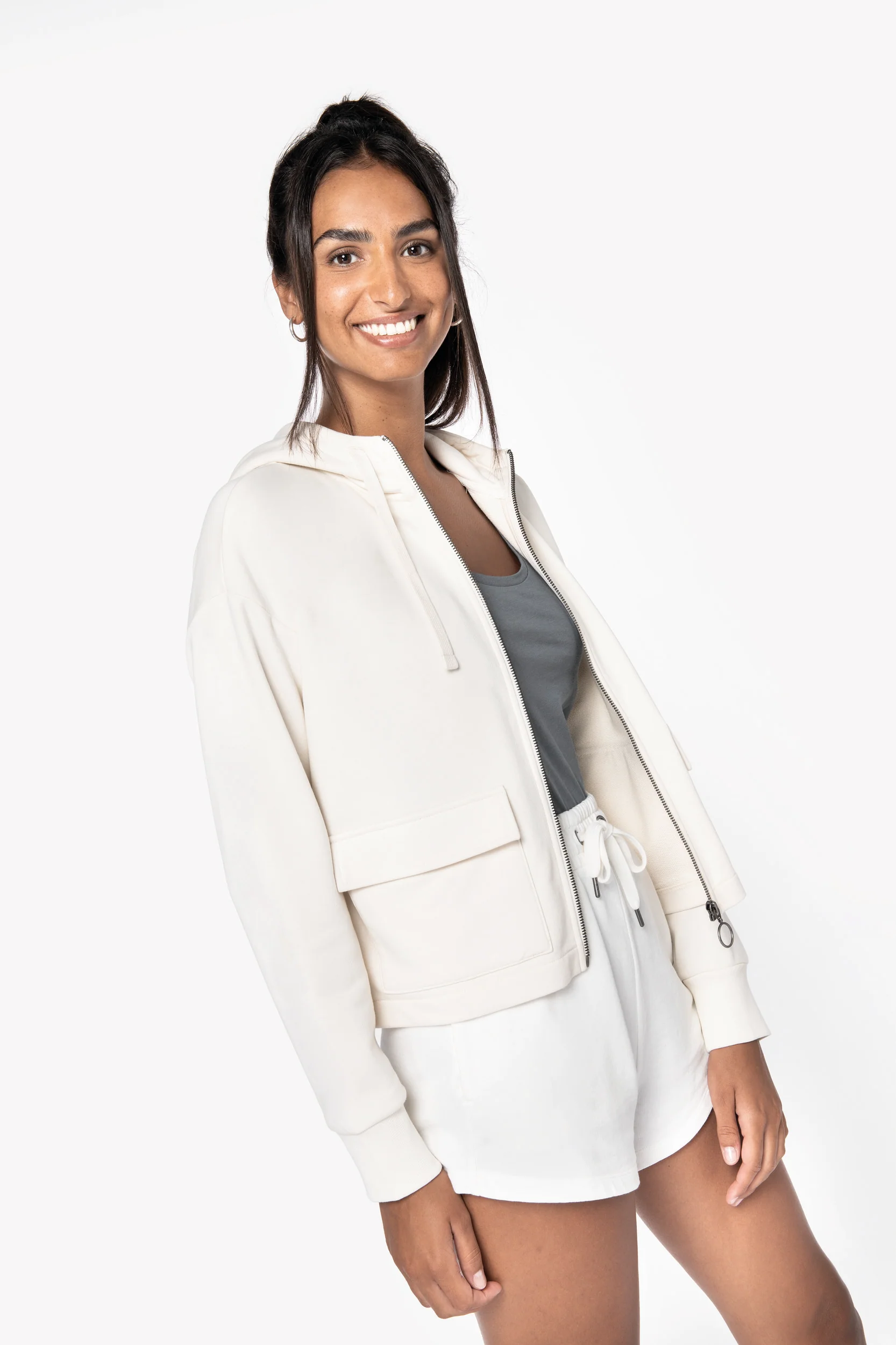 NS409 - Felpa con zip da donna - immagine 4