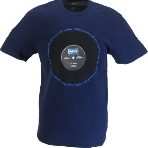 Mens Officially Licensed Oasis Blue Live Forever T Shirts