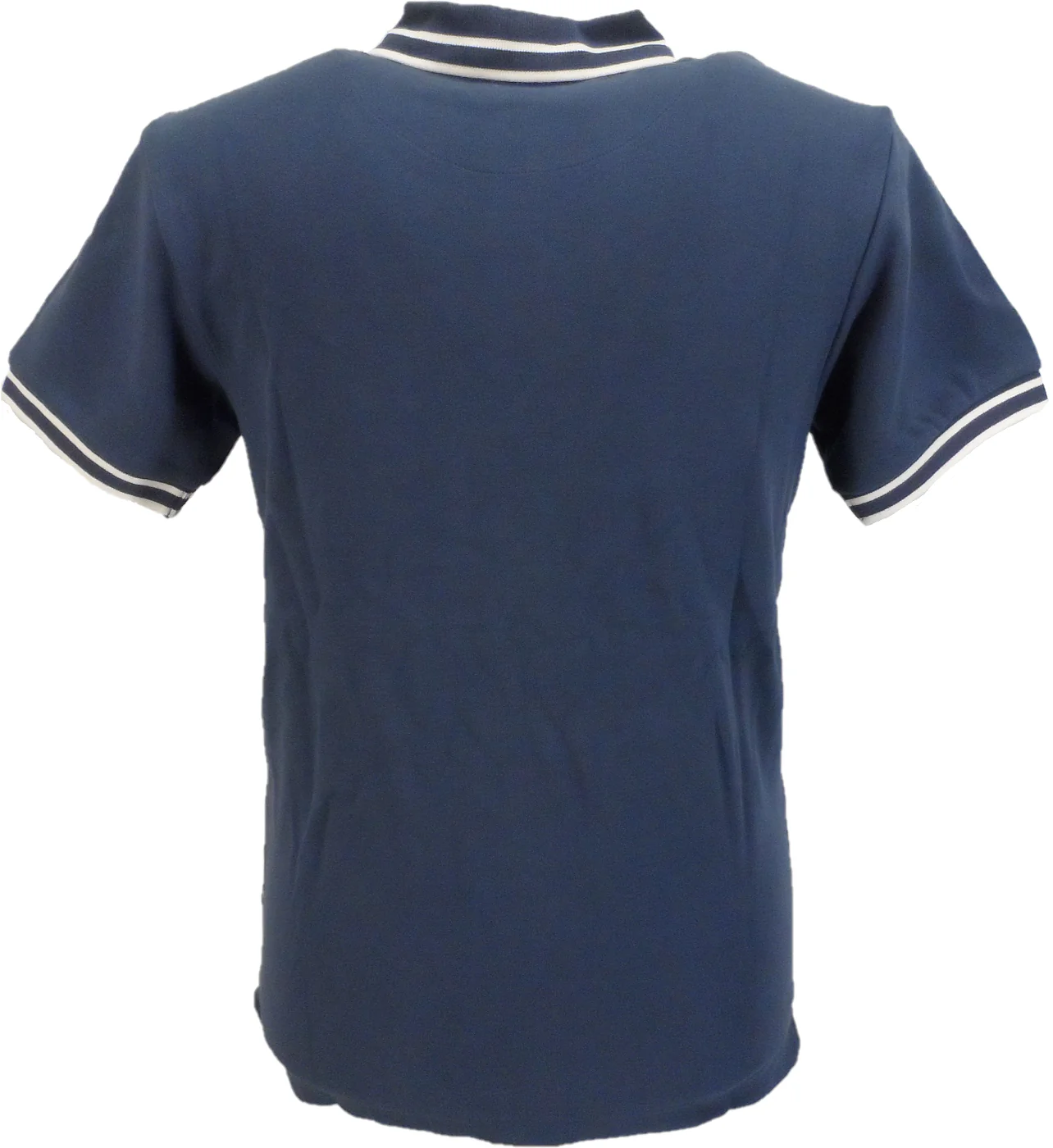 Ska & Soul Mens Blue Diamond Retro Knitted Polo Shirts - immagine 3