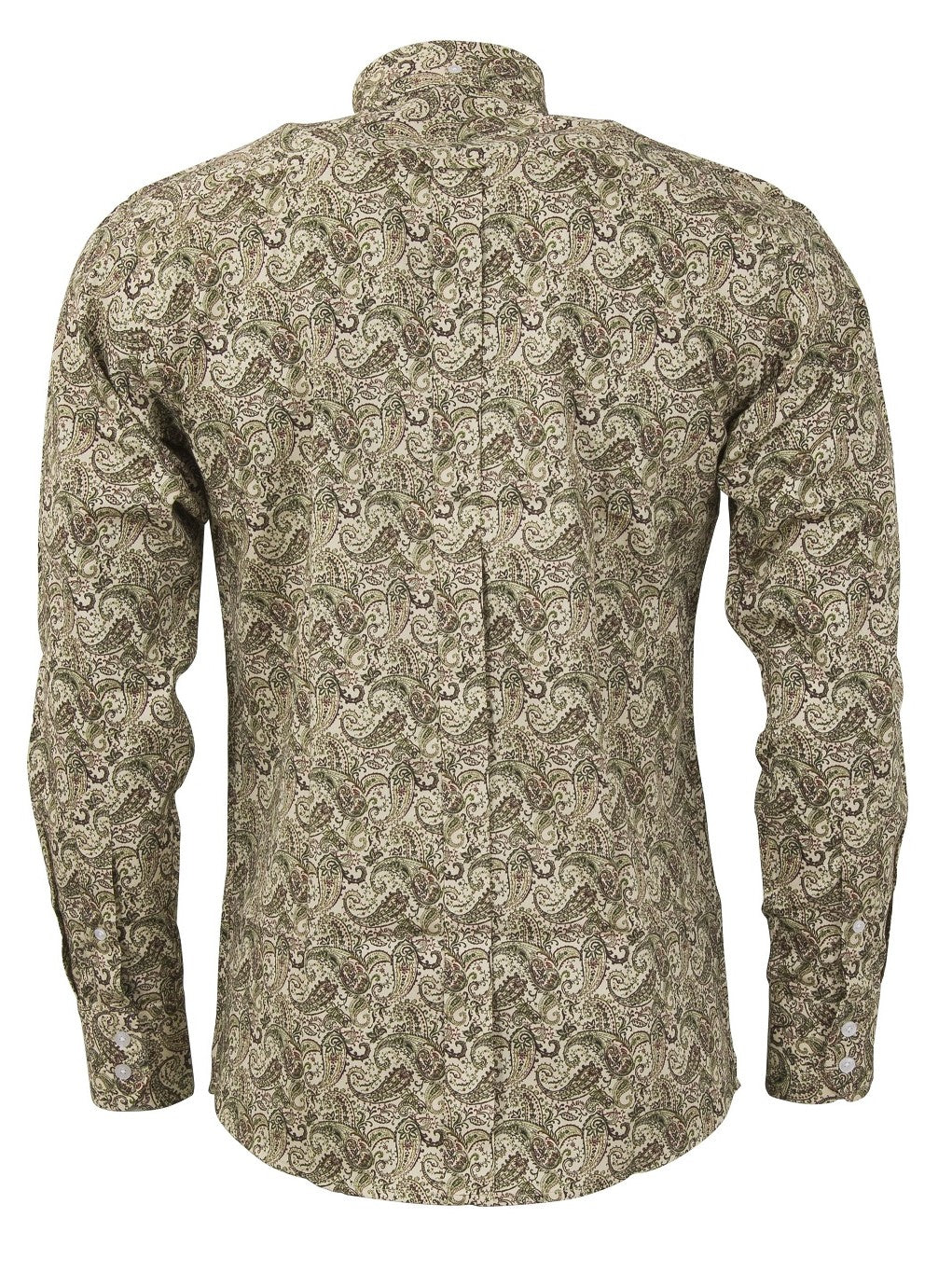 Relco Stone Paisley 100% Cotton Long Sleeved Retro Mod Button Down Shirt - immagine 3