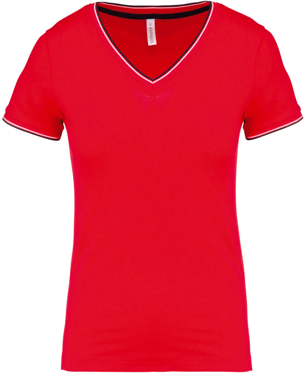 K394 - T-shirt piqué donna scollo a V - immagine 9