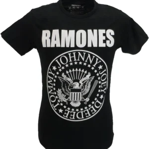 Mens Black Official Ramones Presidential Seal Logo T Shirt