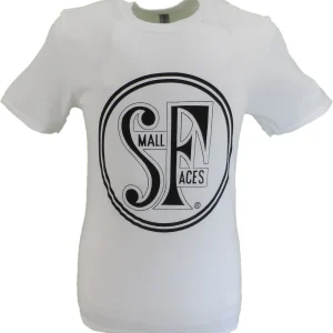 Mens White Official Small Faces Logo T Shirt