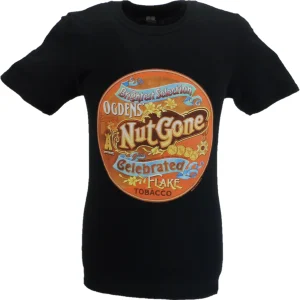 Mens Black Official Small Faces Ogdens' Nut Gone Flake T Shirt