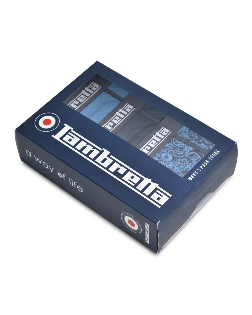 Lambretta Mens Navy Blue 3 Pair Pack Boxer Shorts - immagine 4