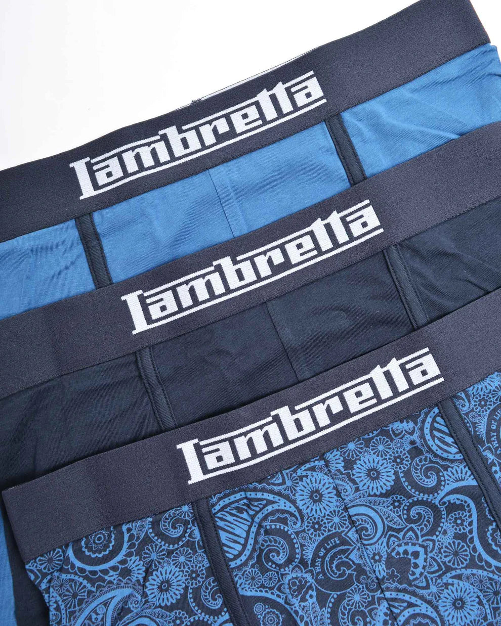 Lambretta Mens Navy Blue 3 Pair Pack Boxer Shorts - immagine 3