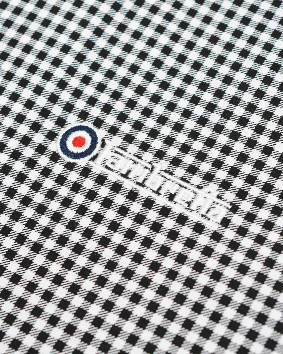 Lambretta Black & White Retro Gingham Tipped Polo Shirts - immagine 5