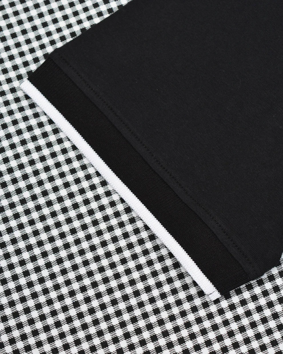 Lambretta Black & White Retro Gingham Tipped Polo Shirts - immagine 6