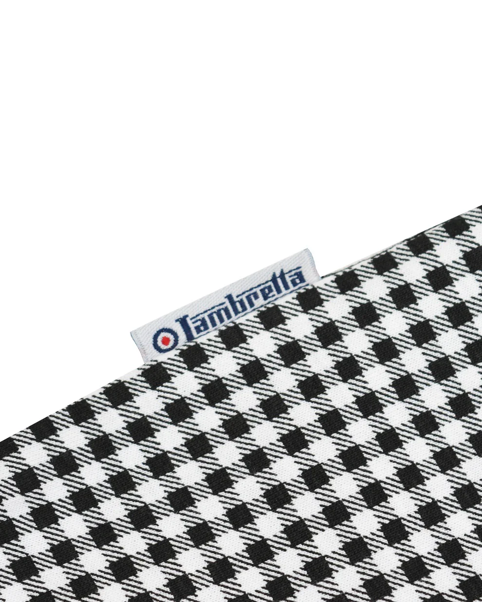 Lambretta Black & White Retro Gingham Tipped Polo Shirts - immagine 7
