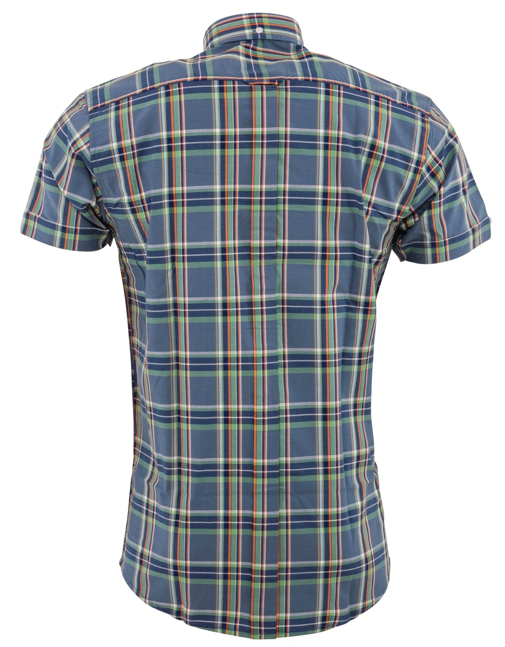 Relco Mens Grey Checked Short Sleeved Button Down Shirts - immagine 3