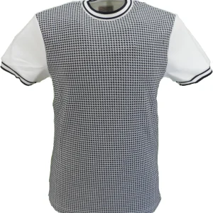 Ska & Soul Mens Ecru Houndstooth T Shirts