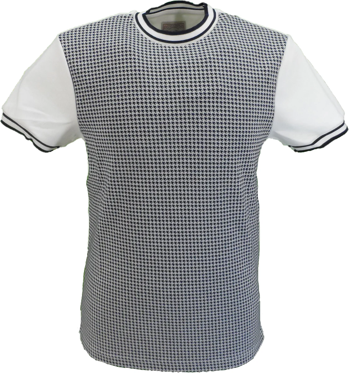 Ska & Soul Mens Ecru Houndstooth T Shirts - immagine 2
