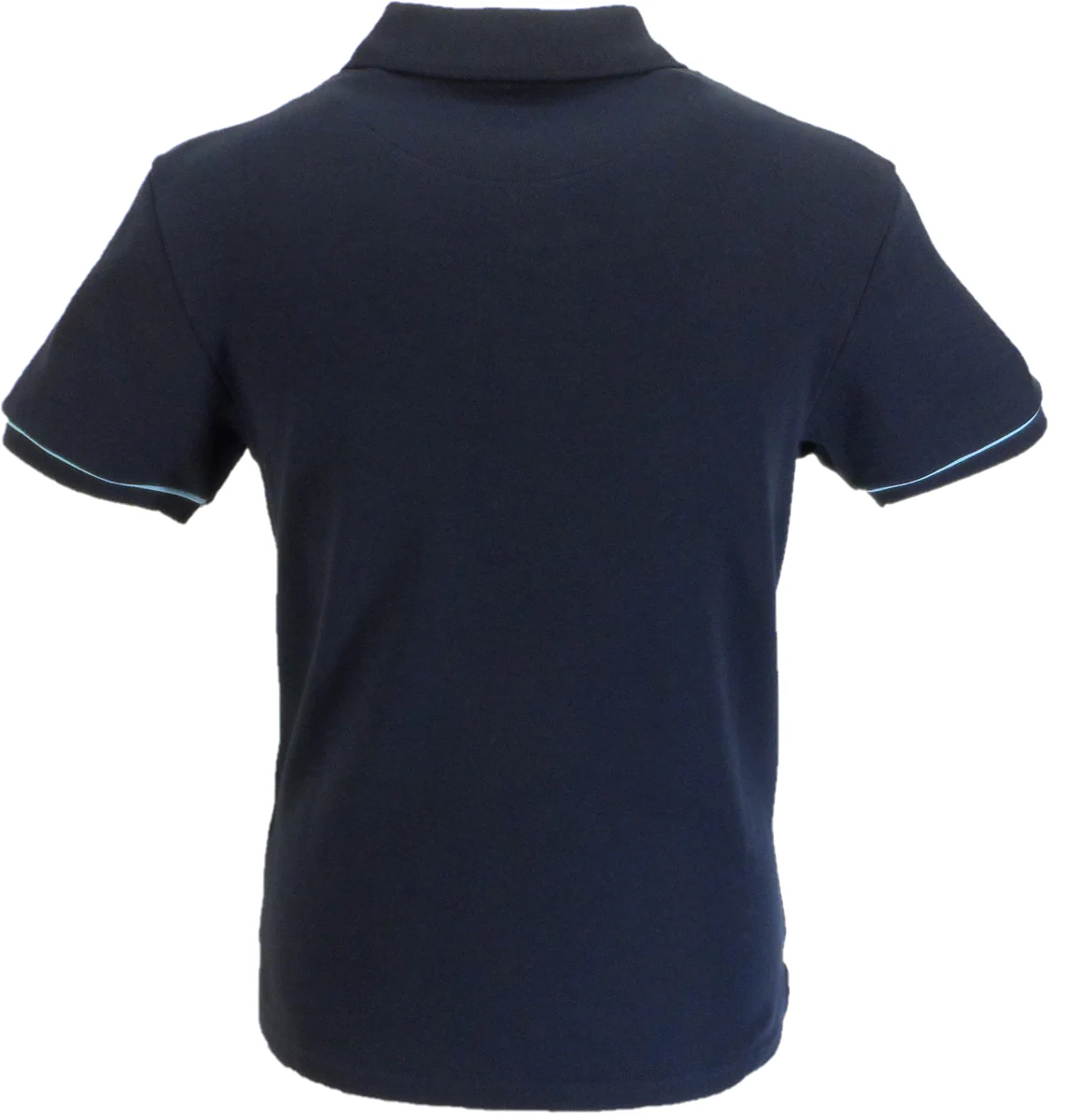 Trojan Records Mens Navy Blue Stripe Dogtooth Polo Shirt - immagine 3