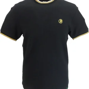 Trojan Mens Black Textured Twin Tipped T Shirt