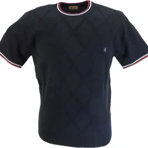 Gabicci Mens Santino Retro Navy Blue Jumper