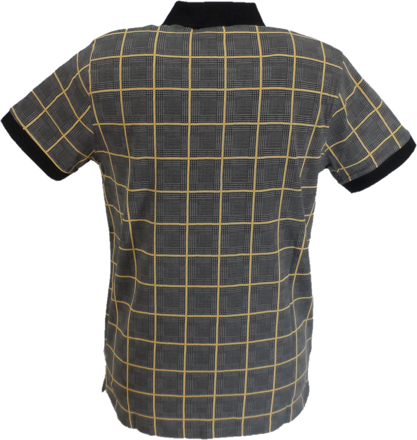 Lambretta Mens Steel Grey Big Check Polo Shirts - immagine 6