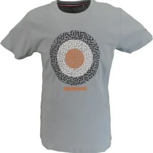 Lambretta Mens Dusky Blue Retro Target T Shirt
