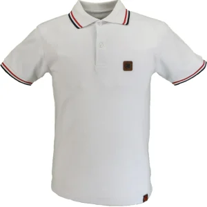 Trojan Mens White Twin Tipped Polo Shirt