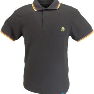 Trojan Mens Chocolate Brown Textured Twin Tipped Polo Shirt