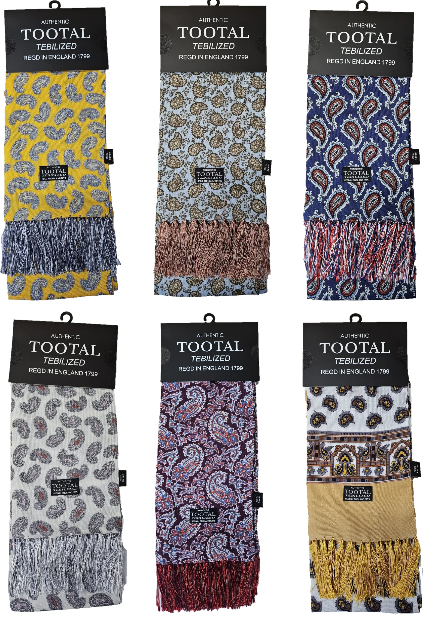 Tootal Mens Tebilized 100% Rayon Paisley Scarf - immagine 2