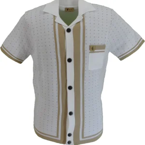 Gabicci Mens White Reilly Short Sleeve Cardigan