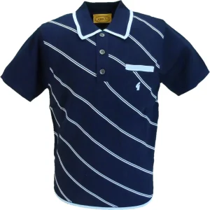 Gabicci Mens Navy Blue Archive Connett Knitted Polo Shirt