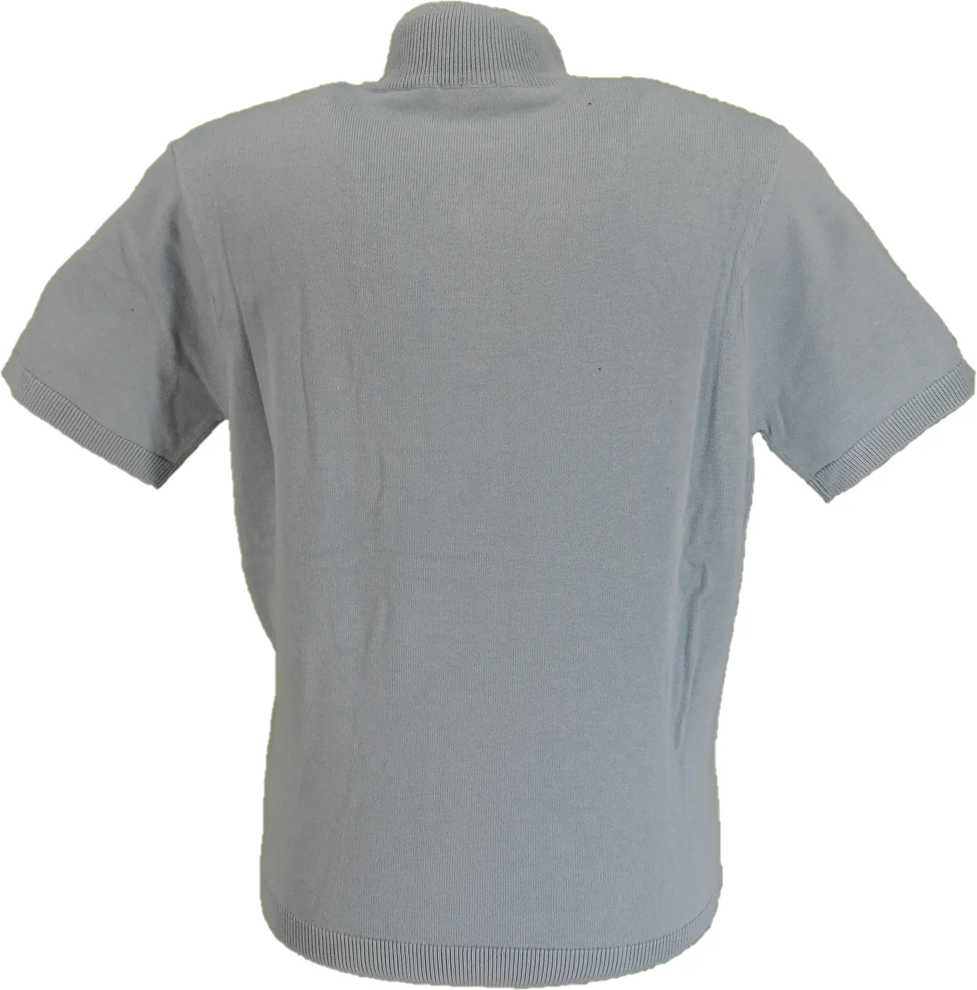 Gabicci Mens Mint Blue Lasso Quarter Zip Up Retro Turtle Neck Jumper - immagine 3