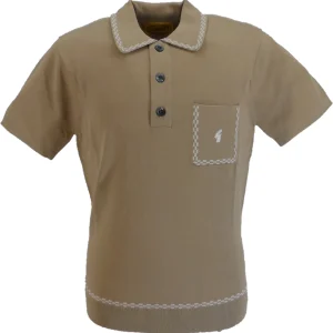 Gabicci Mens Sand Storm Archive Alexander Knitted Polo Shirt