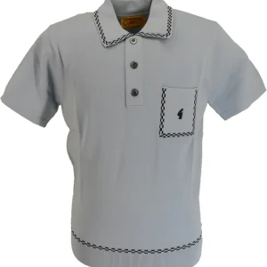 Gabicci Mens Surf Blue Storm Archive Alexander Knitted Polo Shirt