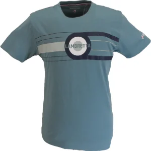 Lambretta Mens Smoke Blue Retro Target Ringer T-Shirt
