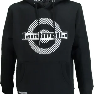 Lambretta Mens Black Check Target Hooded Top