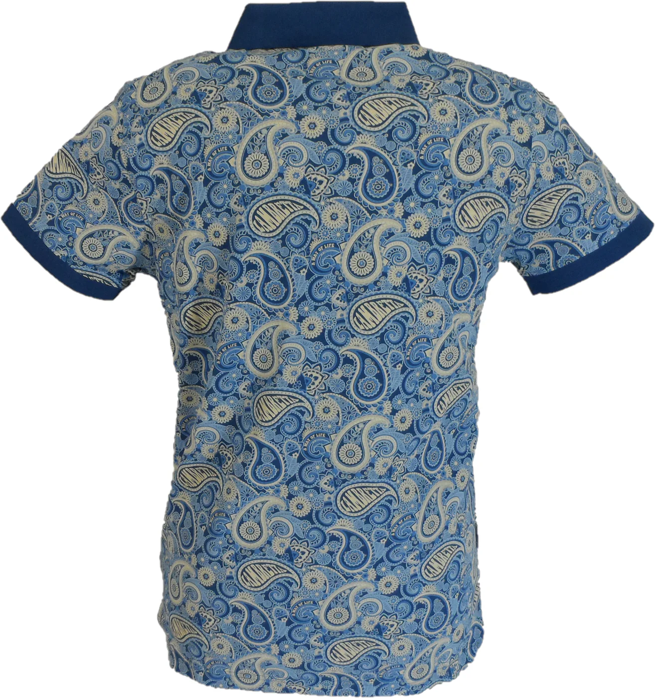 Lambretta Dark Blue Paisley Print Polo Shirts - immagine 3