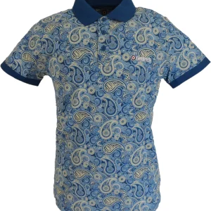 Lambretta Dark Blue Paisley Print Polo Shirts