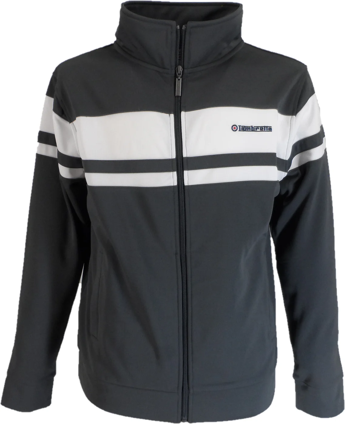 Lambretta Retro Grey/White Championship Track Top Jacket - immagine 2