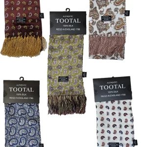 Tootal Mens Retro Paisley 100% Silk Scarves