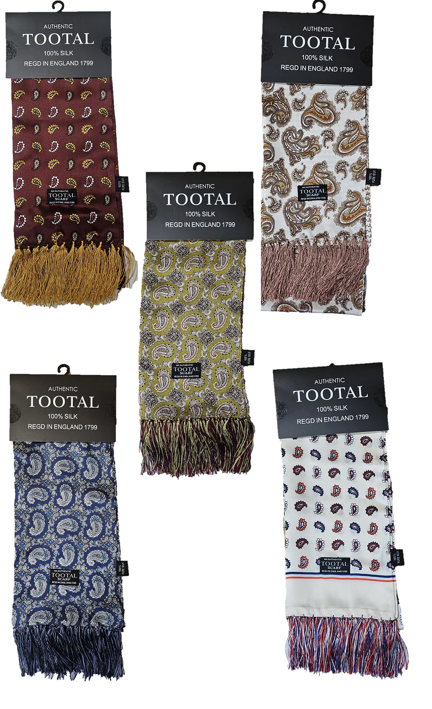 Tootal Mens Retro Paisley 100% Silk Scarves - immagine 2