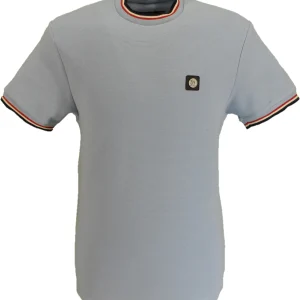 Trojan Mens Powder Blue Ottoman Rib Tipped Pique T Shirt