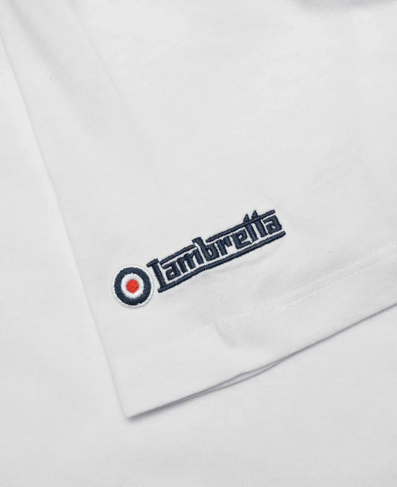 Lambretta Mens White Helmet Retro T Shirt - immagine 4