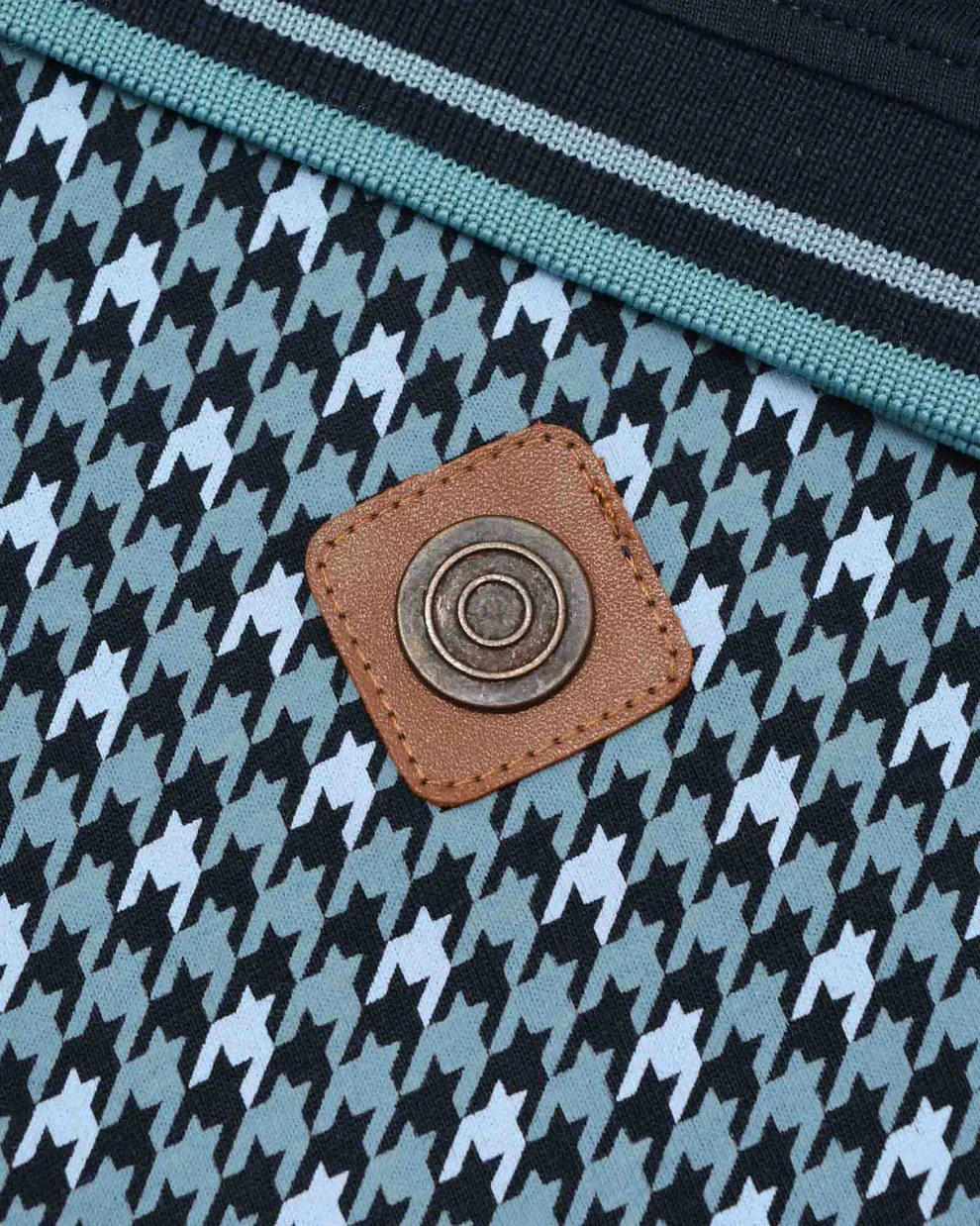 Lambretta Mens Navy Blue Houndstooth Print Cotton Polo Shirts - immagine 4