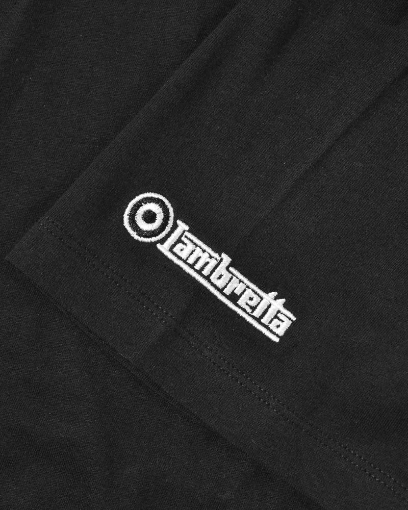 Lambretta Mens Black Two Tone Stripe Retro T Shirt - immagine 6