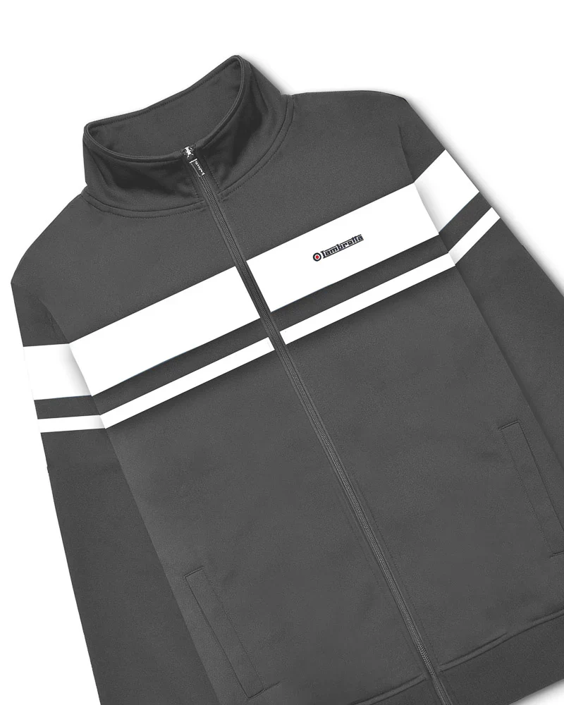 Lambretta Retro Grey/White Championship Track Top Jacket - immagine 5