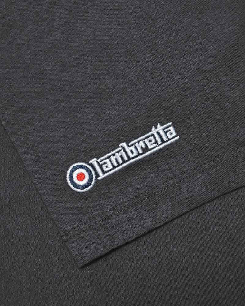 Lambretta Mens Iron Grey Striped Retro T Shirt - immagine 3