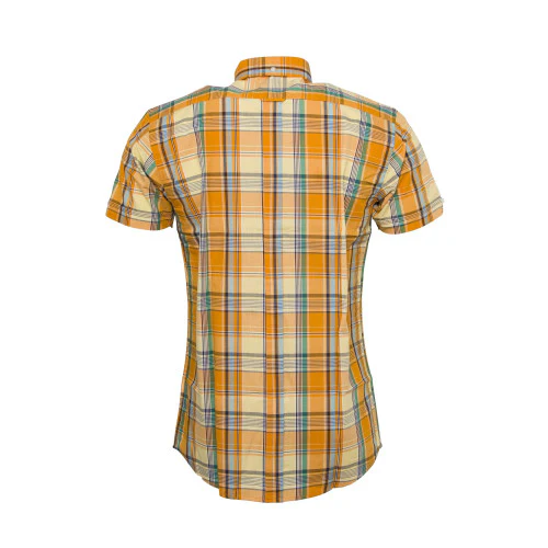 Relco Mens Orange Check Short Sleeved Limited Edition Button Down Shirts - immagine 3