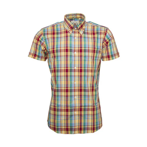 Relco Mens Multi Check Short Sleeved Limited Edition Button Down Shirts - immagine 2